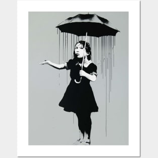 Banksy Nola Rain Girl New Orleans Posters and Art